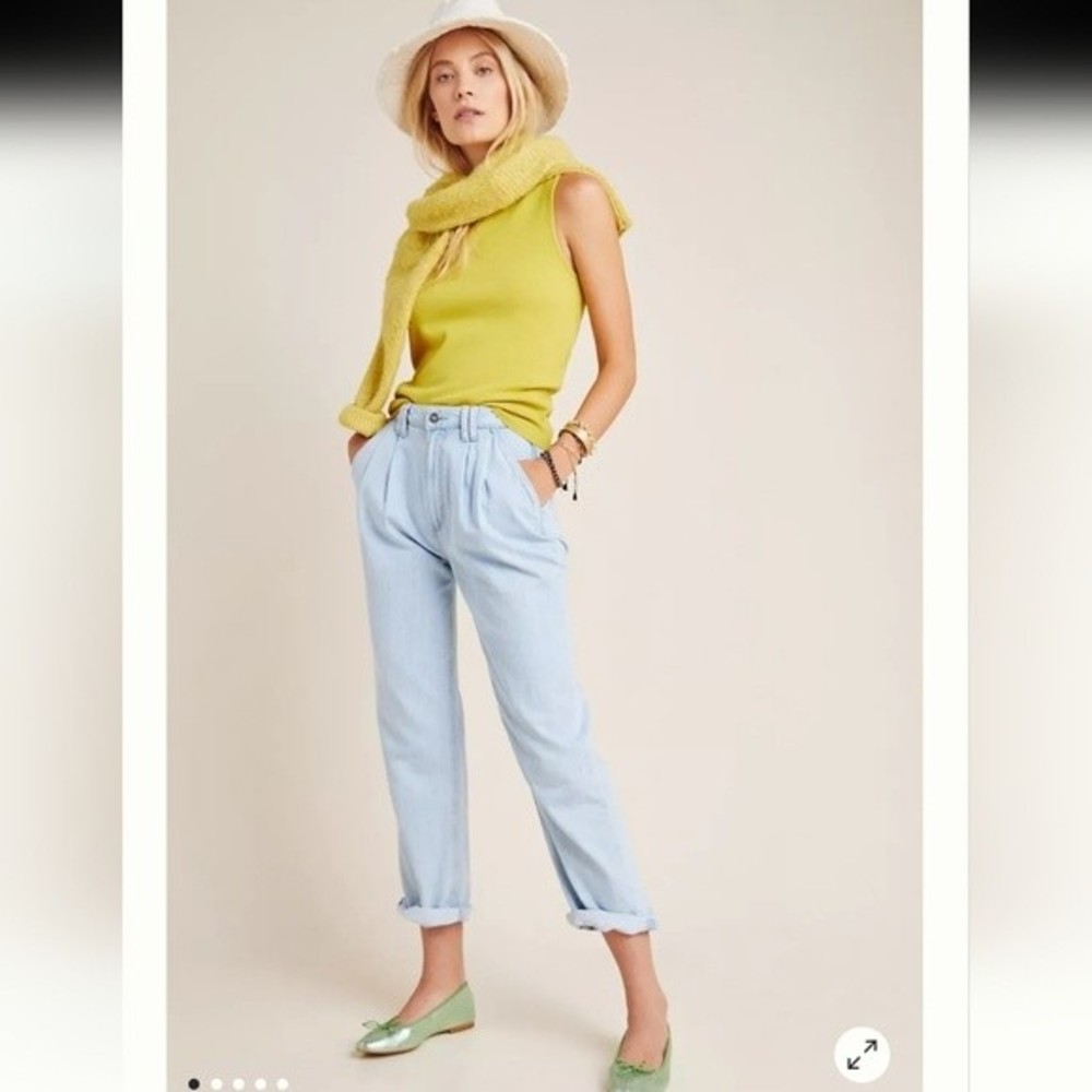 Paige Ultra High-Rise Pleated Trouser Jeans